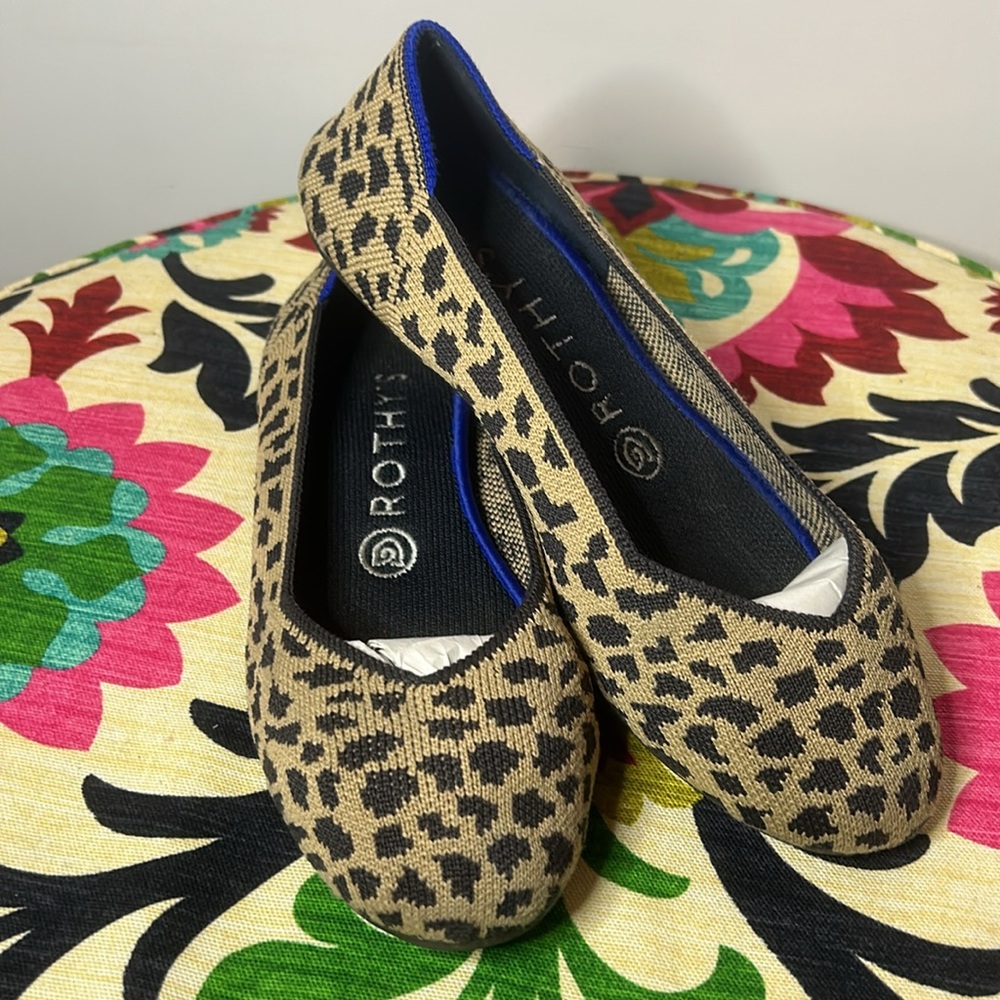 Rothy’s The Flat Leopard Print Flats Size 6.5